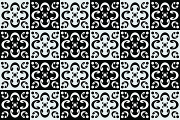 Pattern Design. Indonesian batik motif with a very distinctive pattern, black and white and the colors of the trend colors, Vector