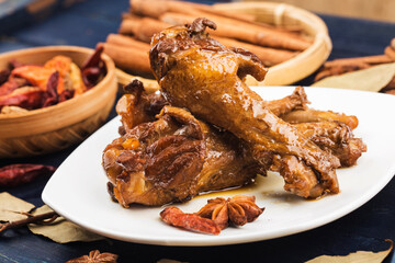 Roasted duck wing root, duck meat
