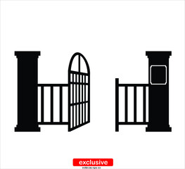 Gate icon.Flat design style vector illustration for graphic and web design.