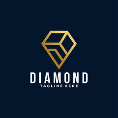 Fototapeta premium diamond logo icon vector isolated
