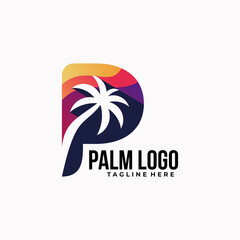 palm tree logo icon vector isolated