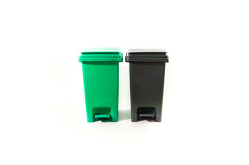 Plastic sorting bin and white background
