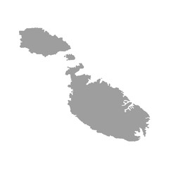 Vector illustration of silhouette Malta. Vector map..