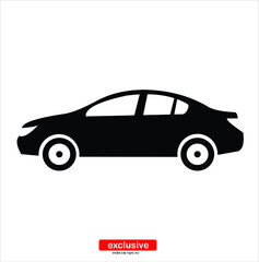 Fototapeta premium Car icon.Flat design style vector illustration for graphic and web design.