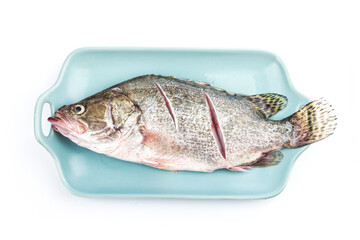 A piece of fresh osmanthus fish on a plate