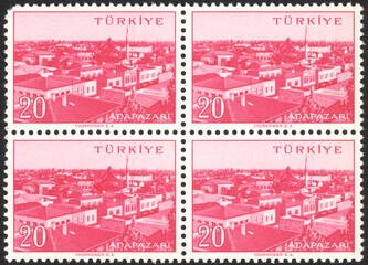 Republic of Turkey. Republic of Turkey postage stamp. Republic of Turkey historical stamp. A postage stamp printed in Republic of Turkey.