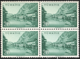 Republic of Turkey. Republic of Turkey postage stamp. Republic of Turkey historical stamp. A postage stamp printed in Republic of Turkey.