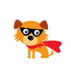 cute superman hero puppy vector
