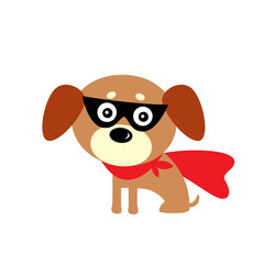 cute superman hero puppy vector
