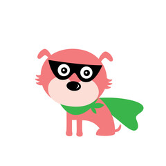 cute superman hero puppy vector