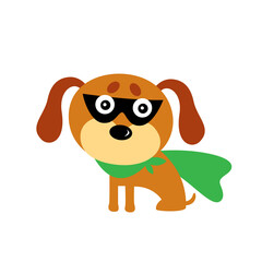 Fototapeta na wymiar cute superman hero puppy vector