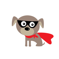 cute superman hero puppy vector
