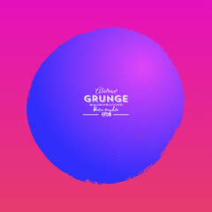 Vector grunge circle. Grunge round shape. Abstract shape with dirt background texture. Banner with an inky dribble strip with copy space.