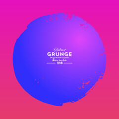 Vector grunge circle. Grunge round shape. Abstract shape with dirt background texture. Banner with an inky dribble strip with copy space.