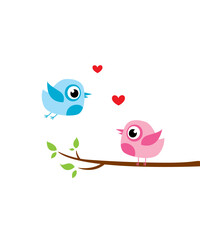 cute bird couple valentine greeting