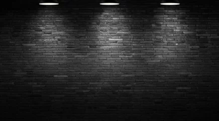 Fototapete Ziegelwand Die schwarze Wandoberfläche verwendet viele Ziegel. oder altes abstraktes Muster der schwarzen Backsteinmauer. Stellen Sie schön dunklen Hintergrund zusammen.