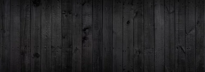 Foto op Canvas Zwarte houtstructuur achtergrond afkomstig van natuurlijke boom. Het houten paneel heeft een mooi donker patroon dat leeg is. © Ton Photographer4289