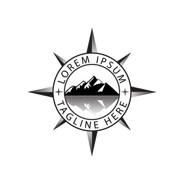 Mountain, compass logo