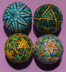 Traditional japanese decorative balloon of happiness made of yarn