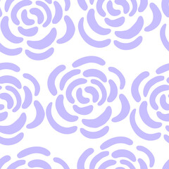 Seamless pattern of simple lilac roses in the Scandinavian style. Floral background for wrapping paper and scrapbooking.