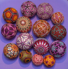 Traditional japanese decorative balloon of happiness made of yarn