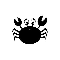 cute crab silhouette vector