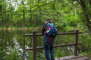 Hiking in nature reserve 