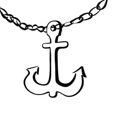 an anchor abstract illustration on a white background