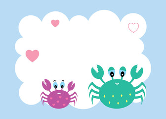 cute crab happy mother's day greeting card