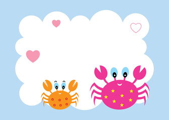 Obraz premium cute crab happy mother's day greeting card