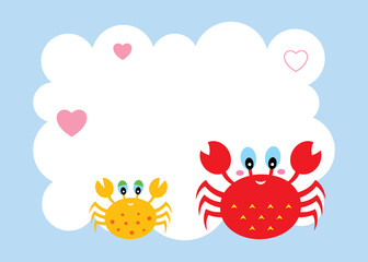 Obraz na płótnie Canvas cute crab happy mother's day greeting card