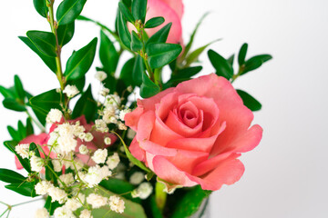 Beautiful pink rose flower bouquet
