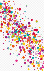 Colored Confetti Happy Transparent Background. 