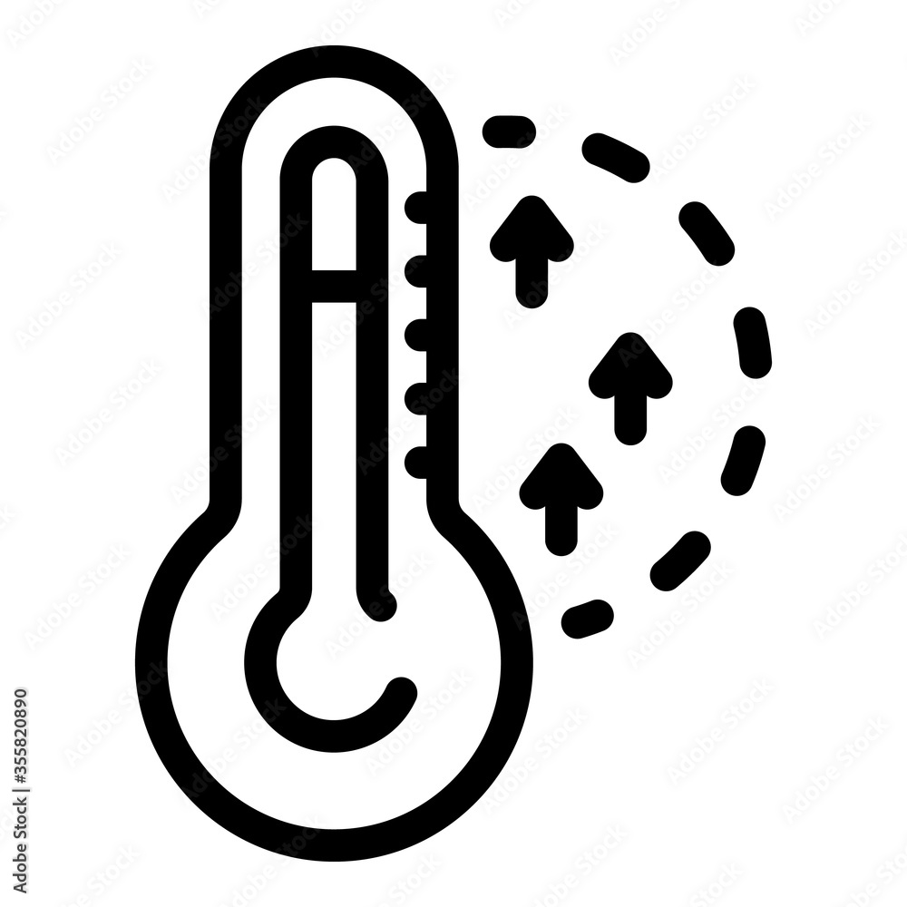 Poster rise in temperature icon. outline rise in temperature vector icon for web design isolated on white b