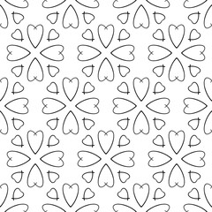 Geometric seamless tiles vector pattern. Monochrom seamless black design. Retro old mosaic tiles. Decorative textile background.