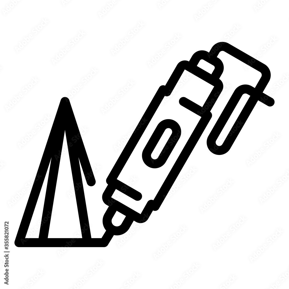 Poster 3d printing pen icon. outline 3d printing pen vector icon for web design isolated on white backgroun