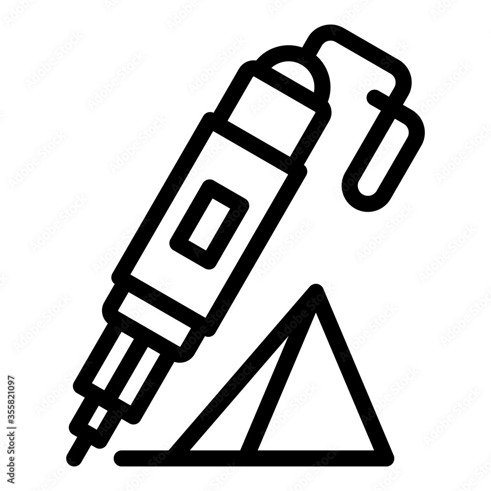 Poster 3d modeling pen icon. outline 3d modeling pen vector icon for web design isolated on white backgroun