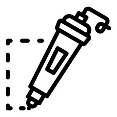 3d toy pen icon. Outline 3d toy pen vector icon for web design isolated on white background