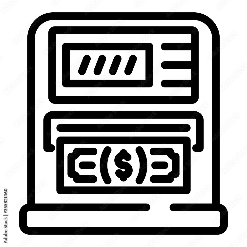 Poster atm icon. outline atm vector icon for web design isolated on white background