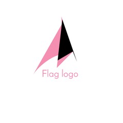 Creative flag logo design isolated on white background. Illustration logo for digital marketing.