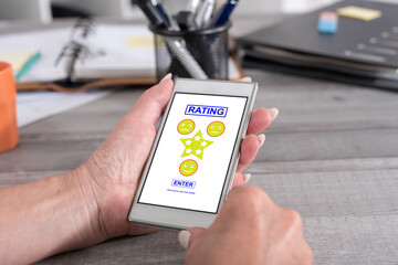 Rating concept on a smartphone
