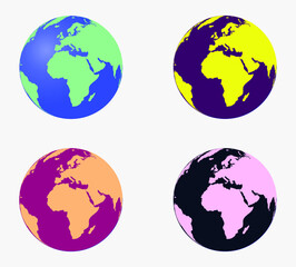 globe with different colors vector design