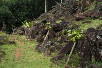 Area site megalithicm Gunung Padang, Cianjur, West Java, Indonesia