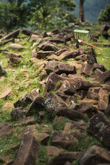 Arrangement of stone on the megalithic site, Gunung Padang