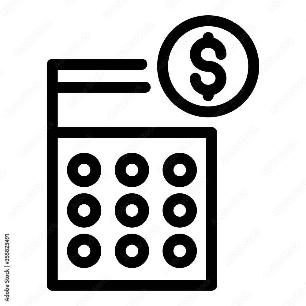 Poster financial calculator icon. outline financial calculator vector icon for web design isolated on white