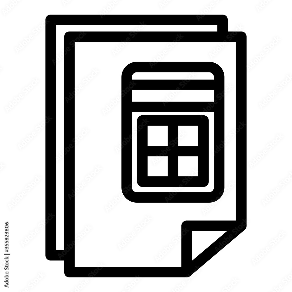 Poster calculator report icon. outline calculator report vector icon for web design isolated on white backg