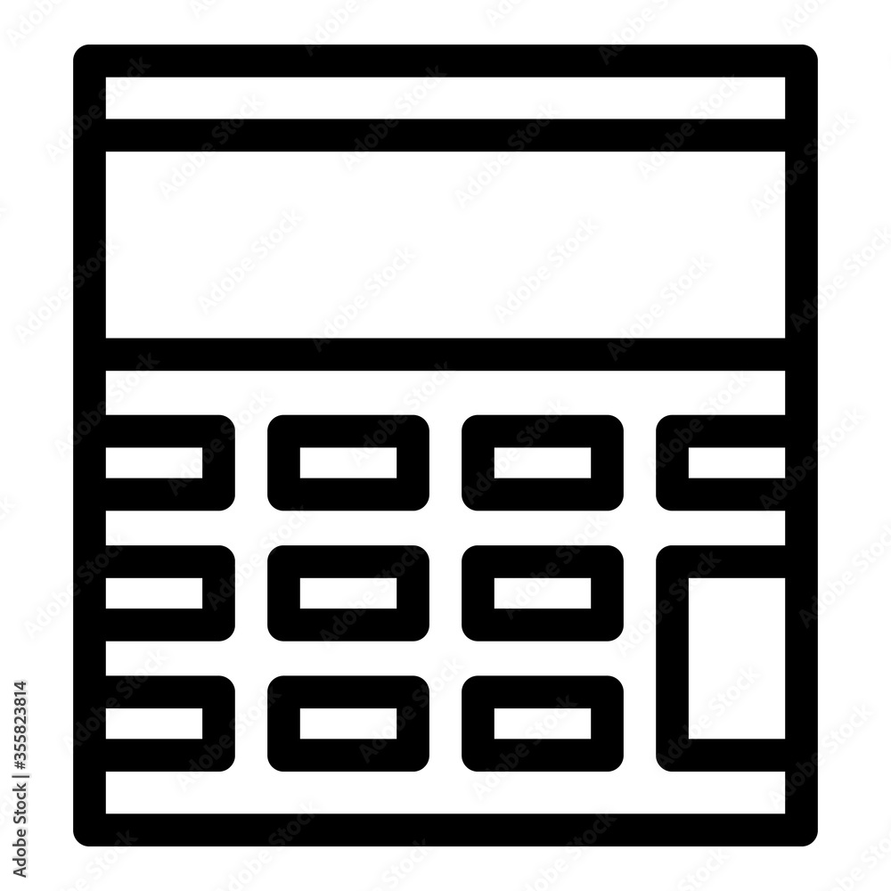 Poster calculating device icon. outline calculating device vector icon for web design isolated on white bac