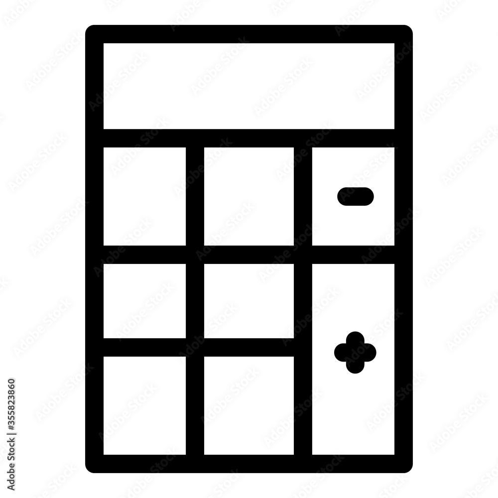Poster algebra calculator icon. outline algebra calculator vector icon for web design isolated on white bac