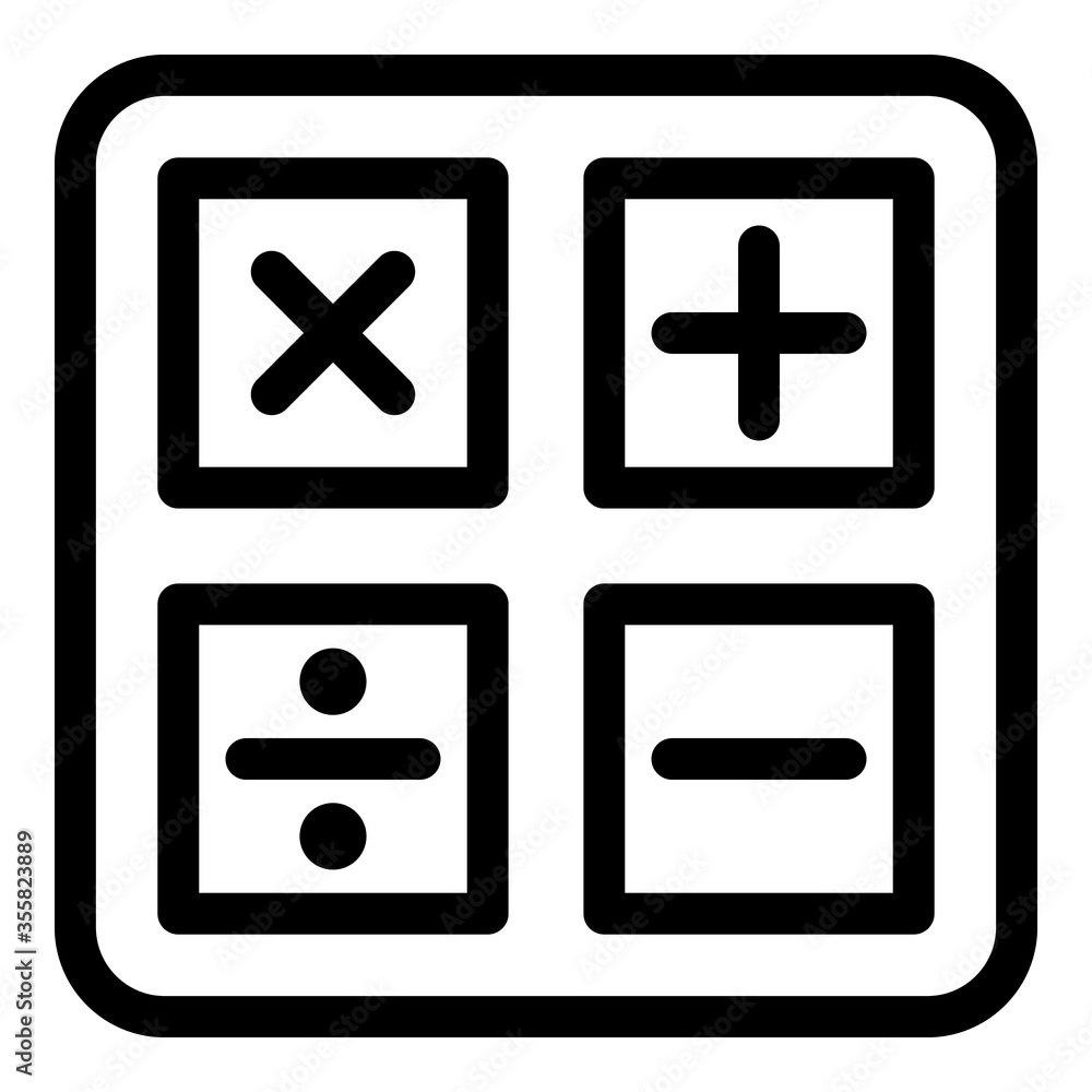 Poster student calculator icon. outline student calculator vector icon for web design isolated on white bac