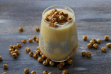 Boza or Bosa, traditional Turkish drink with roasted chickpea Boza or Bosa, traditional Turkish drink with roasted chickpea